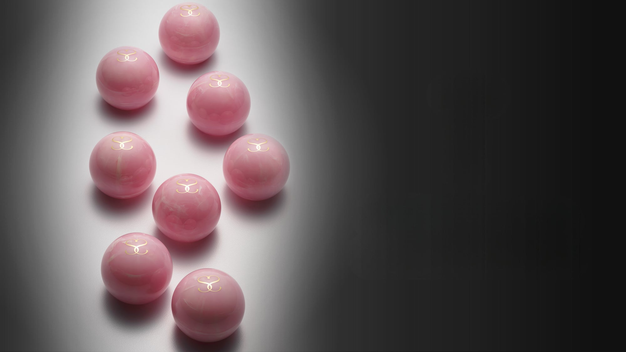 8 SAVOIR pink caps with the gold icon on them