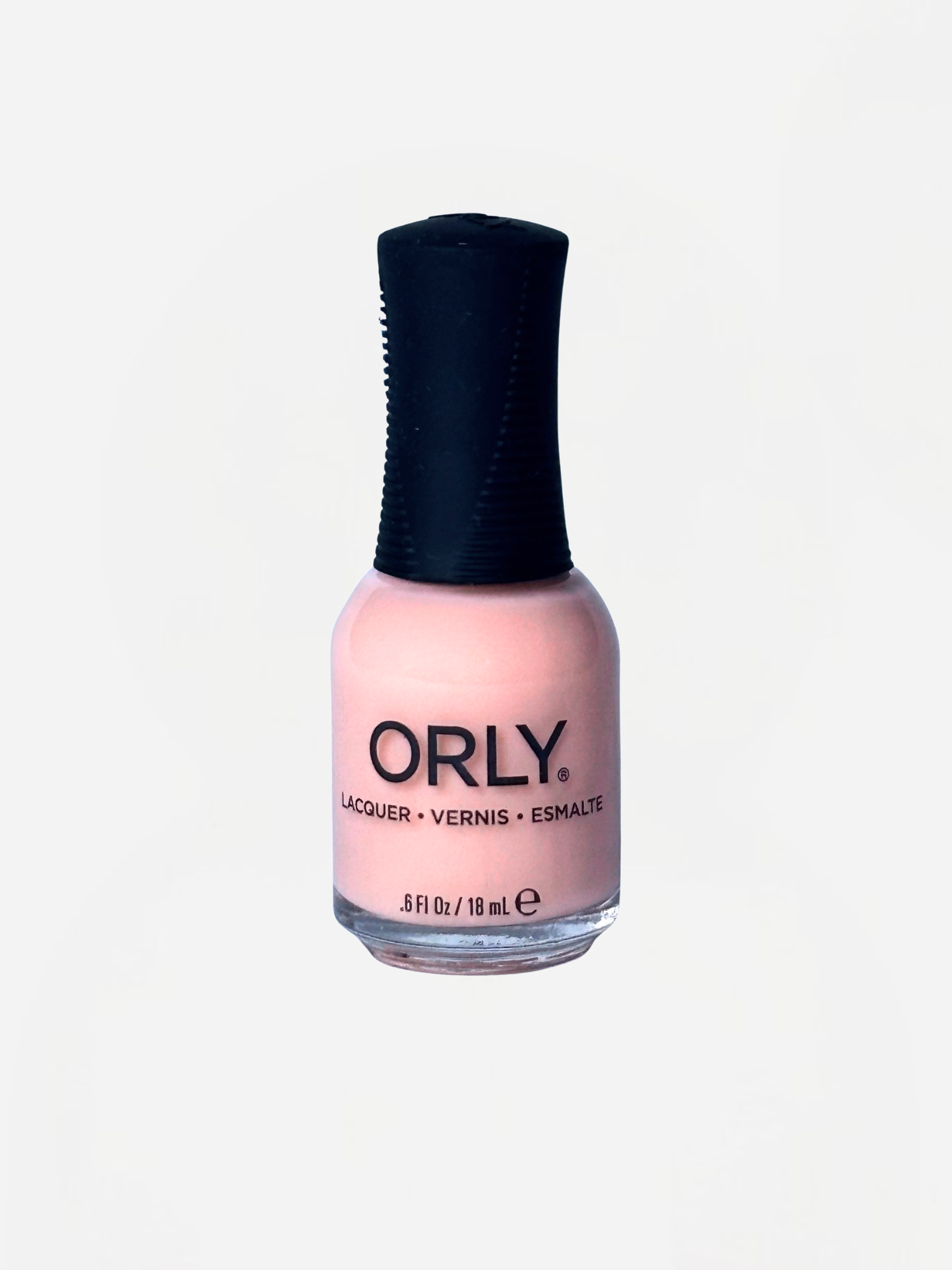 Orly nail polish bottle on a light gray background
